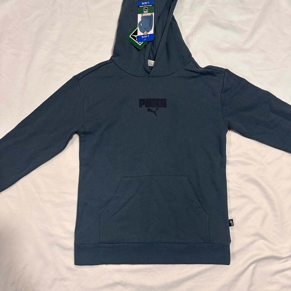 Puma Blue Hoodie Sweatshirt Youth 14/16 Classic Design